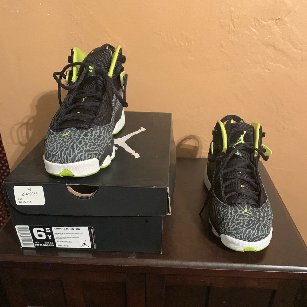 Brand New Jordan 6 Rings Black/Venom Green!